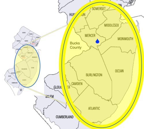 Map of Our Service Area in Central NJ